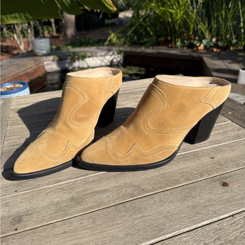 Freda Salvador Tan Suede Women's Mules